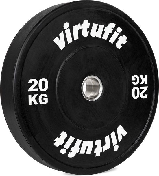 VirtuFit Bumper Plate - 20 kg - 50 mm - Rubber - Zwart