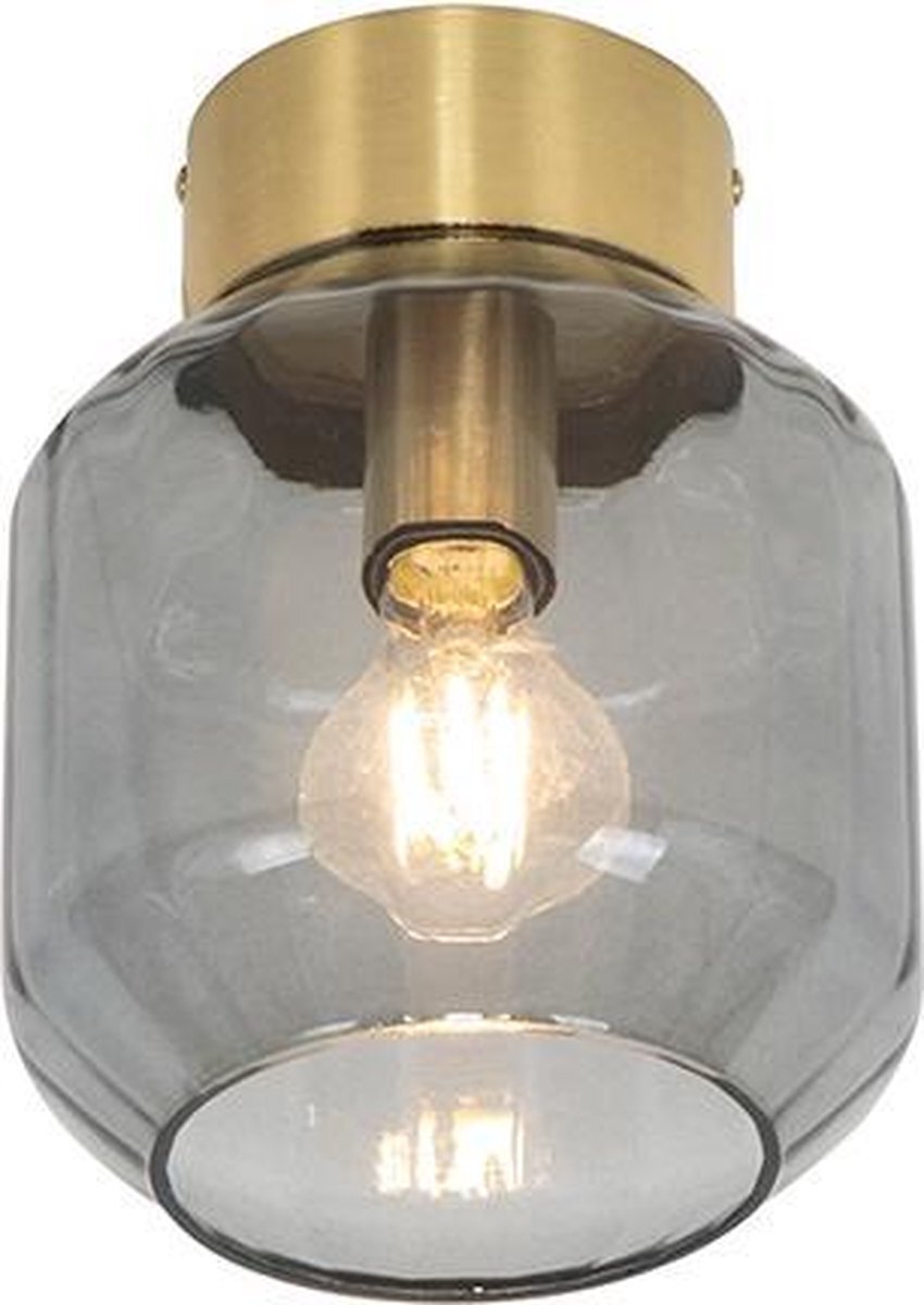 QAZQA stiklo - Moderne Plafondlamp - 1 lichts - Ø 175 mm - Goud/messing - Woonkamer | Slaapkamer | Keuken