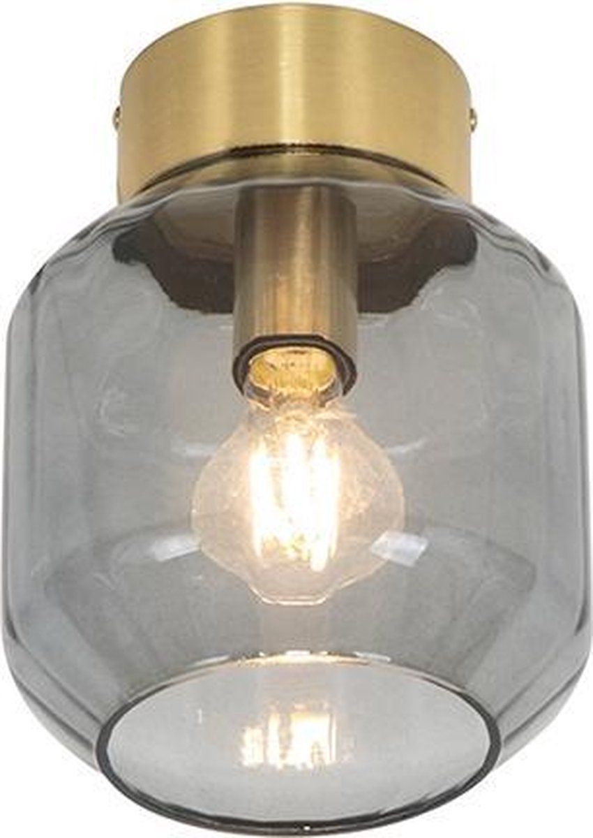 QAZQA Stiklo - Plafondlamp - Ø 175 mm - Goud/Messing - Glas