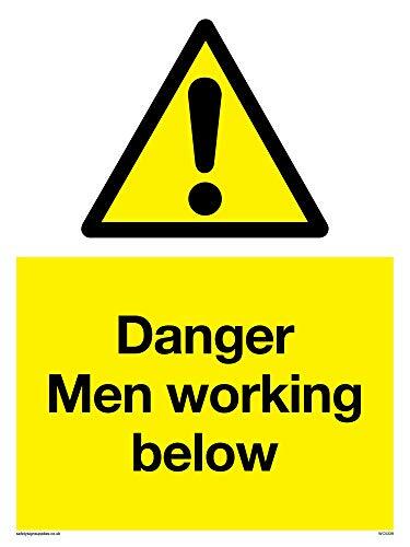 Viking Signs Viking Signs WC5339-A5P-V "Danger Men Working Below" Sign, Vinyl, 200 mm H x 150 mm W