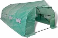 vidaXL - Walk-in Polytunnel Greenhouse with Steel Frame - 18 m²