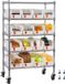 VEVOR Armoire Autoportante, Étagère de Rangement avec 5 Niveaux et 16 Boîtes Empilables, Bibliothèque/Étagère de Cuisine sur Roues, Armoire de Rangement Mobile pour Garage, Entrepôt, Bureau, Restaurant, Salle de Classe, Cuisine, 610x355x1065 mm