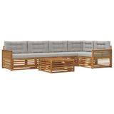 vidaXL - Buiten - bank - set - 6 - st - Naturel - en - lichtgrijs