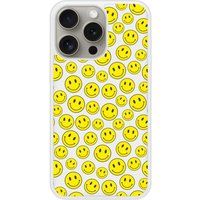 Apple Bedrukt siliconen hoesje compatibel met iPhone 15 Pro Smiley