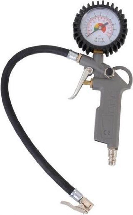 Bandenspanning Meter en Luchtpomp - 16 Bar - Grijs - 2 jaar garantie