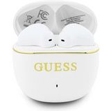 Guess Kit mains libres Bluetooth Glossy Gold Line Classic, TWS, Blanc