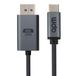 APM USB-C naar DisplayPort 1.2-kabel, 4K @60Hz, 2m, mannelijk/stekker, gevlochten van duurzaam nylon, compatibel met MacBook, PC, monitor 4K, Surface, iPad Pro, kleur grijs 590482