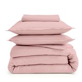 Drap-housse en coton percale uni bonnet 40 cm rose 140x190 cm