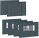 VONROC Zijwanden Set - 6x3M – 6 stuks - Grijs