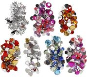 Merkloos Strass stenen in doos - rond-hart-ster - gekleurd - glimmend - 600 gram - 6-16 mm - zelf plakken