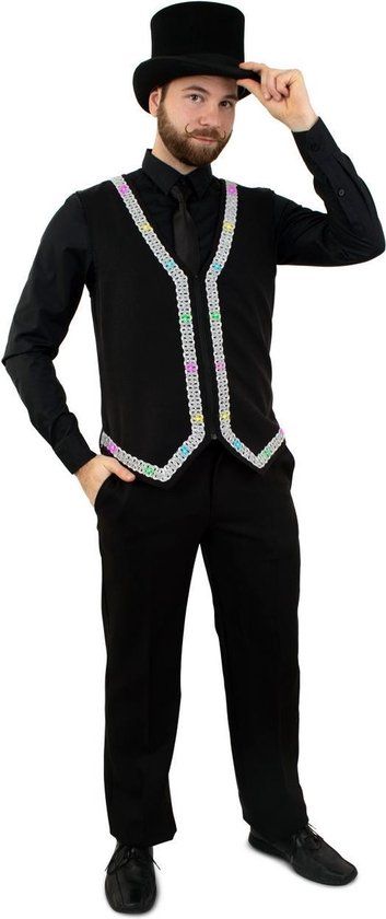 PartyXplosion Goochelaar Kostuum - Gilet Zwart Maat 58