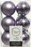 Decoris Boules de Noël - 12 pièces - Lilas/Violet - 6 cm de diamètre - Plastique - Mat/Brillant