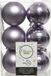 Decoris Kerstballen - 12 stuks - Lila/Paars - 6 cm Diameter - Kunststof - Mat/Glans
