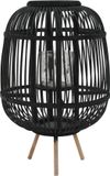 vidaXL Porte-lanterne autoportant bambou noir