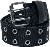 Urban Classics Polyester Eyelet Unisex Riem - Zwart/Zilverkleurig - L-XL
