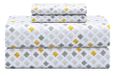 Feather & Stitch 4-delige beddengoedset, 100% zacht katoen, voor tweepersoonsbed, perkal weefsel, 40,6 cm diepe zak, verkoelende lakens, ademend, diamantgeel
