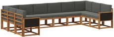 vidaXL Hoek loungeset 10 zitplaatsen Acacia hout Naturel et Anthracite