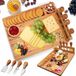 Grande planche à découper en bambou pour fromage, amuse-gueules et couteaux