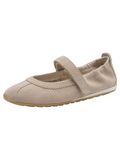 Tamaris dames leren ballerina 1-22145-46-401 damesschoenen met riempje beige