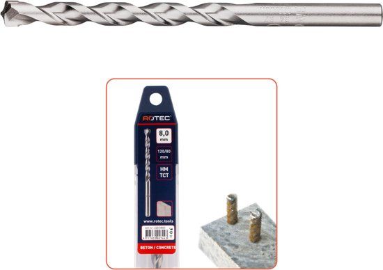 Rotec type 220 super-betonboor, Ø 8,0 x 160 x 200