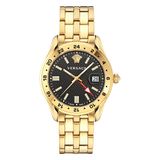 Versace Greca Time GMT VE7C00723 Horloge - Staal - Goudkleurig - Ø 41 mm