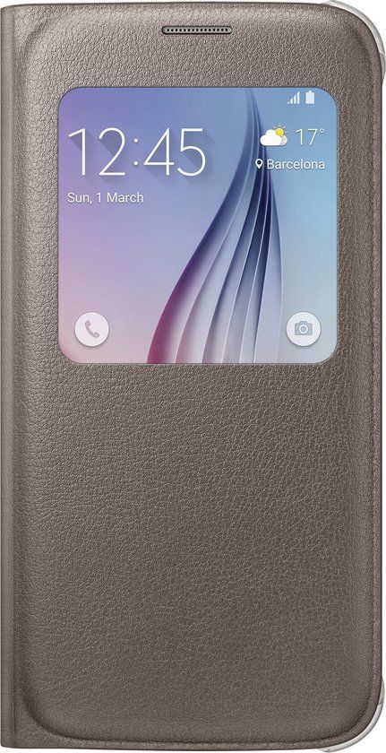 Samsung S View Cover PU Leder voor Samsung Galaxy S6 - Goud