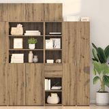 vidaXL Highboard Artisan Eiken 40 x 42,5 x 185 cm Bewerkt hout