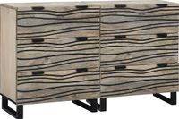 vidaXL Dressoir Set Wit Massief Mangohout 120 x 33 x 75 cm