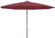 vidaXL Parasol met houten paal 400x273 cm bordeauxrood