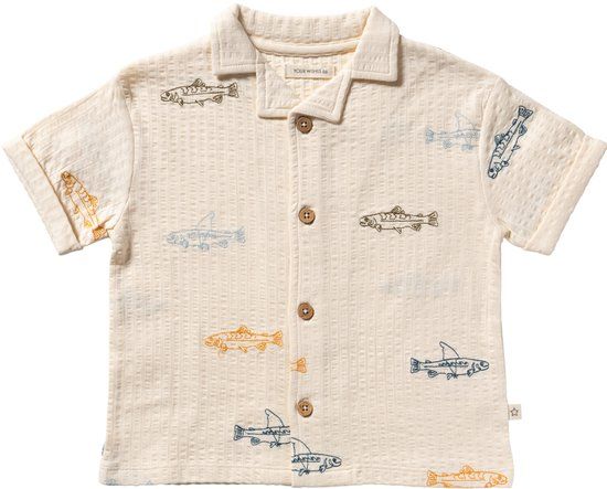 Your Wishes Boys T-shirt met printopdruk - Katoen - Korte mouw - Klassieke kraag - Regular Fit - Maat 128