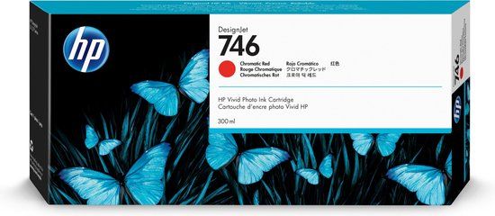 HP 746 Red DesignJet Ink Cartridge - 300ml (P2V81A)