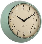 plint Retro Wall Clock Silent Non-Ticking Decorative Leaf Color Wall Clock, Retro Style Wall Decoration for Kitchen Living Room Home, Office, School, Easy to Read Large Numbers