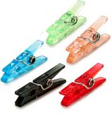 Pincello mini wasknijpers - 60x - gekleurd - kunststof - 2,5 cm