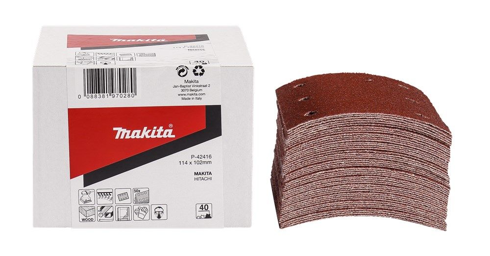 Makita Voordeelverpakking Schuurvel 114 x 102 mm red velcro - P-42494