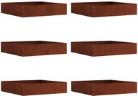 vidaXL Gazonrand - 6 stuks - 60 x 60 x 13 cm - Roestkleurig
