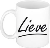 Bellatio Decorations Lieve Naam koffiemok - beker - met sierlijke letters - wit