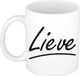 Bellatio Decorations Lieve Naam koffiemok - beker - met sierlijke letters - wit
