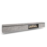 Skraut Home TV-Meubel, Lowboard, Woonkamer, Eetkamer, 368x45x35, Elektrische haard XXL, Hangend, Moderne stijl, Cement