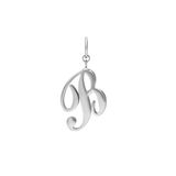 Lucardi Dames Stainless steel bedel letter - Hanger - Staal - Zilverkleurig