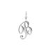 Lucardi Dames Stainless steel bedel letter - Hanger - Staal - Zilverkleurig