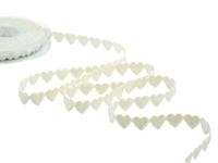 Furlanis H148_35_5 Lint met 340 gewatteerde harten, Stof/Weefsel, Ivoor, 11.00x11.00x2.50 cm