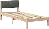 vidaXL Cadre de lit Pin massif Marron et Gris foncé 75 x 190 cm