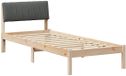 vidaXL Cadre de lit Pin massif Marron et Gris foncé 75 x 190 cm