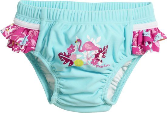 Playshoes UV wasbare Zwemluier Kinderen Flamingo - Aqua/Roze - Maat 74/80