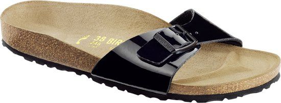 Birkenstock Madrid Smal Dames Slippers - Black - 4040714076775