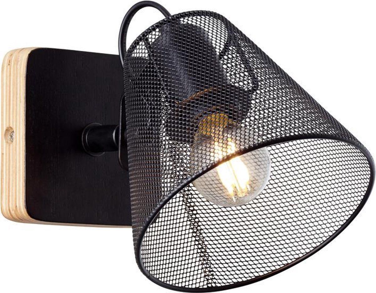 Brilliant WHOLE - Wandlamp - Zwart - Metaal - E14