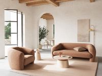 Giga Living Salontafel Santorini Travertin Beige Grijs Ø45cm