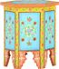vidaXL Table d'appoint peinte à la main 38x33x42 cm bois de manguier multicolore