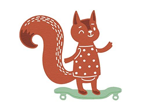MISS KUTY ZAG fijne stansvorm voor kinderen, eekhoorntjes met skateboard, 2 stuks