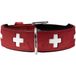 HUNTER hondenhalsband SWISS, rood/zwart, rundleer, maat 50